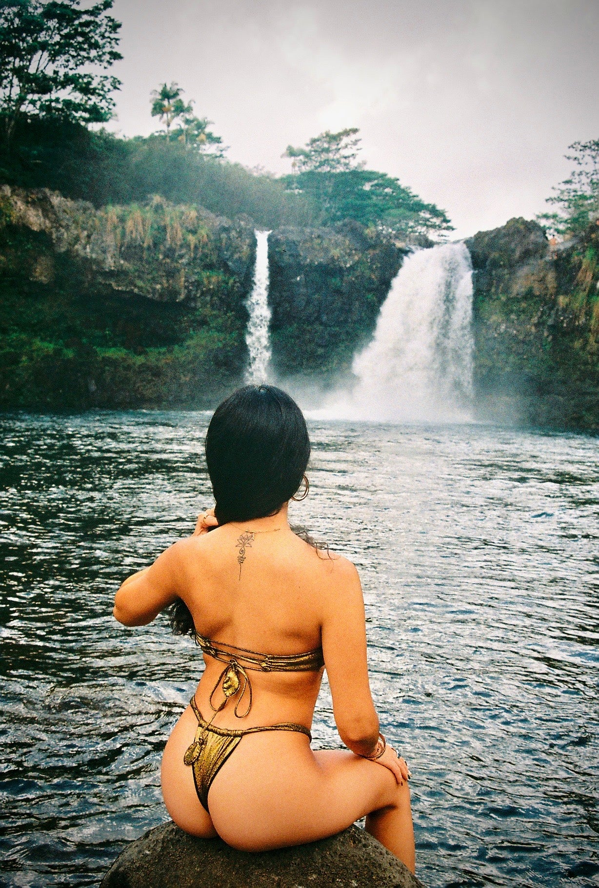 Gold Swimwear Gold Swimsuit Golden Shimmery Swimsuit Strapless Figure 8 Swimsuit Shiny Swimsuit Swimwear Designed in Hawaii Baroque Swimwear Unique Swimwear Artsy Swimwear Shimmery Swimsuit Luxury Swimwear